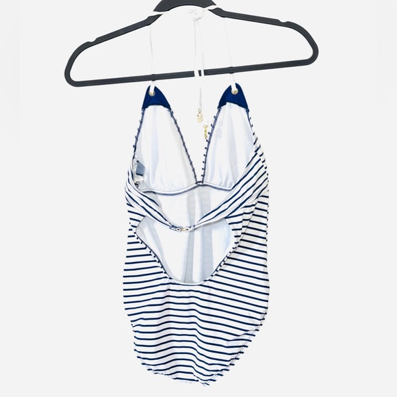 Sperry Top-Sider Yacht Clubbin’ Striped One Piece Swimsuit Sequin Details Size S - Picture 4 of 16